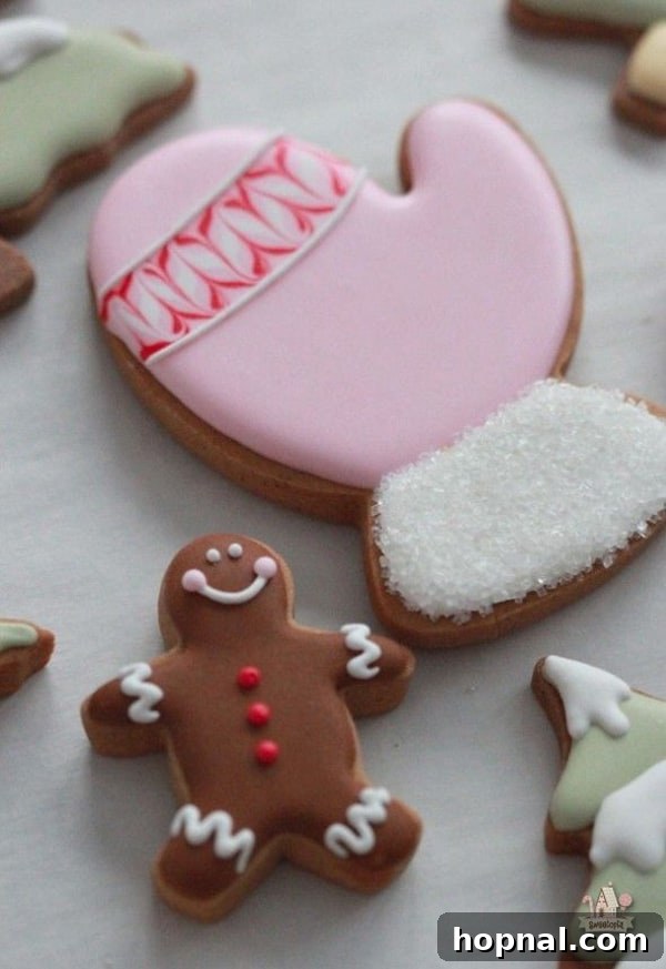 Crafting Beautiful Christmas Cookies 12 Classic Gingerbread cutout cookies, including charming mittens and gingerbread men, perfect with sanding sugar