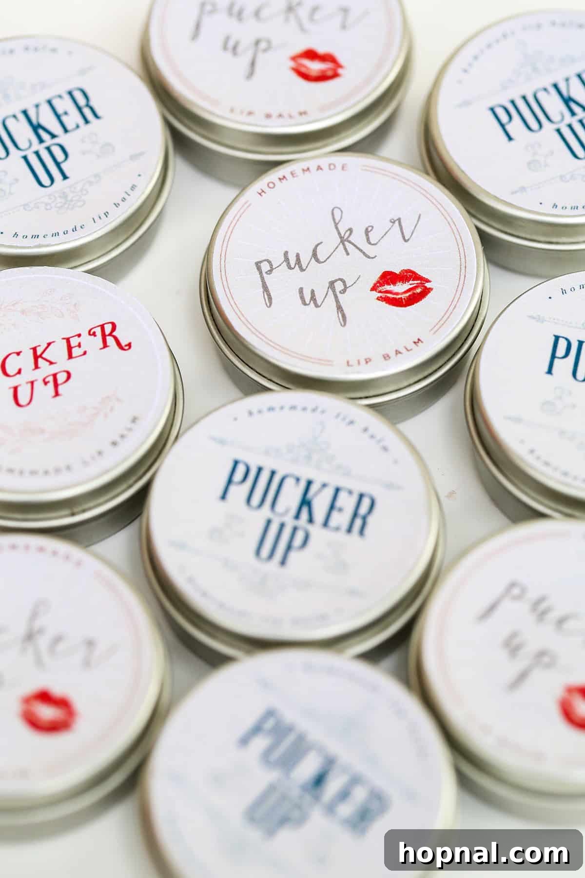 DIY lip balm as a gift for Valentine's Day, with floral decoration