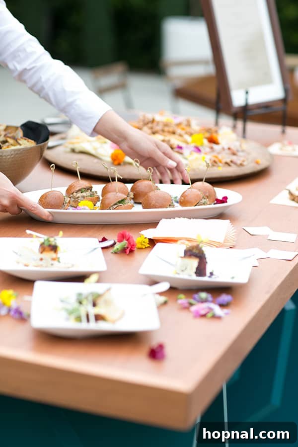 Close-up of a selection of delicious looking savory and sweet appetizers served by roomforty, highlighting their intricate details.