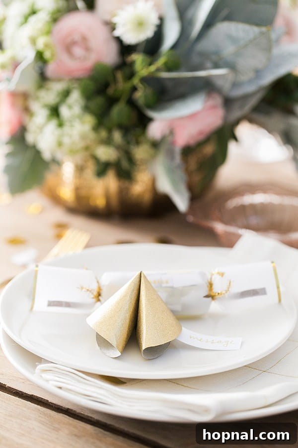 A beautifully arranged New Year's Eve dinner setting with candles and flowers, inviting guests to celebrate.