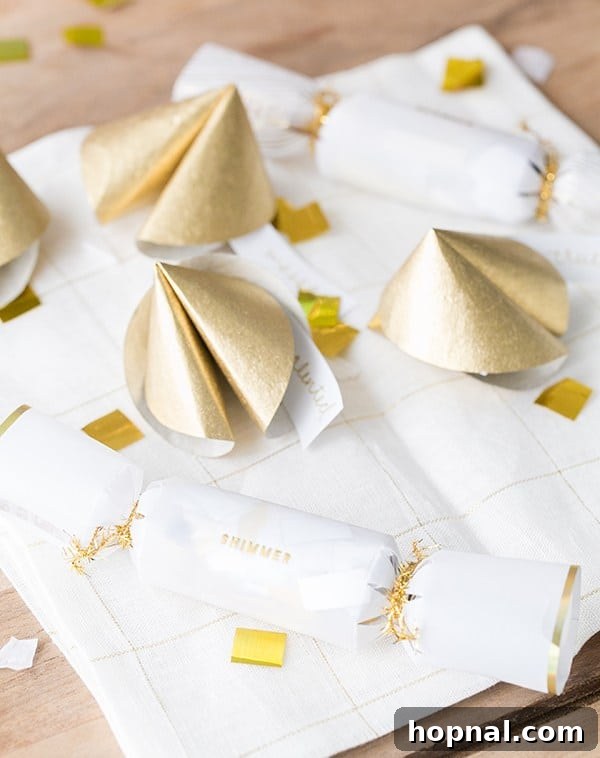 Colorful confetti poppers ready for a New Year's Eve celebration, adding excitement to the evening.