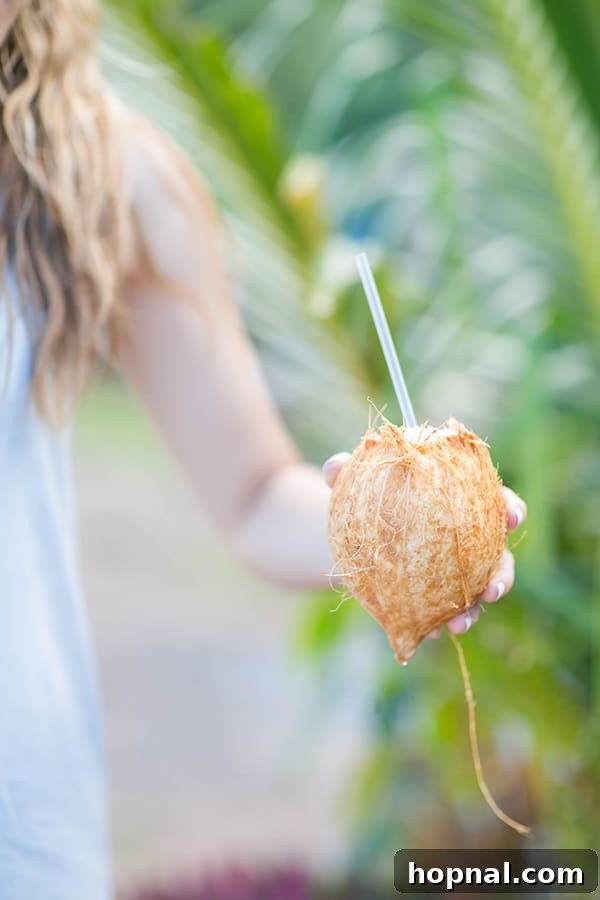 Holding a coconut for water
