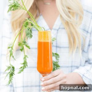 Carrot Mimosa with Blood Orange cocktail