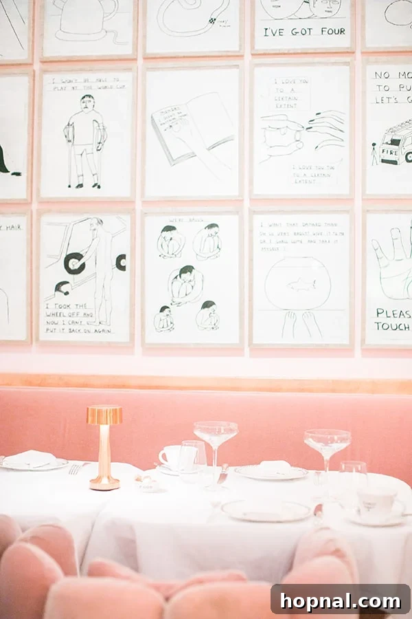 Quirky signs and a pink table at Sketch London