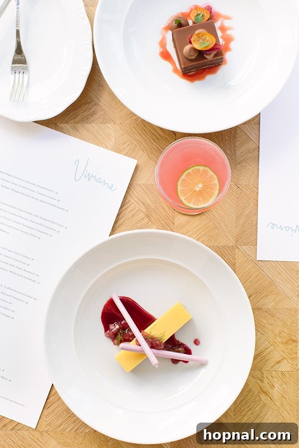 Exquisitely presented dishes at Viviane, featuring fresh ingredients and elegant plating by Chef Michael Hung.