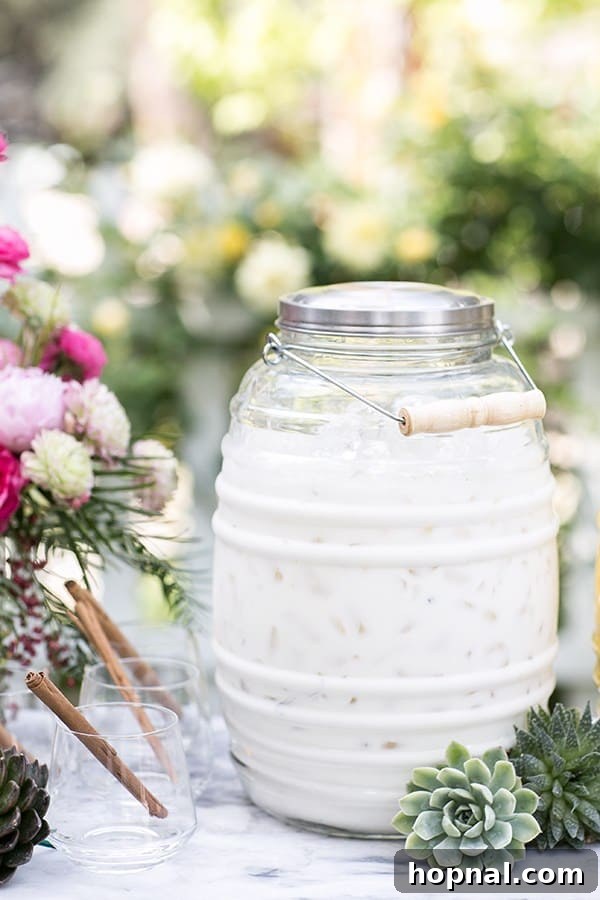 Spice Up Your Cinco de Mayo Celebration 12 Mexican horchata in a jug with succulents for Cinco de Mayo.