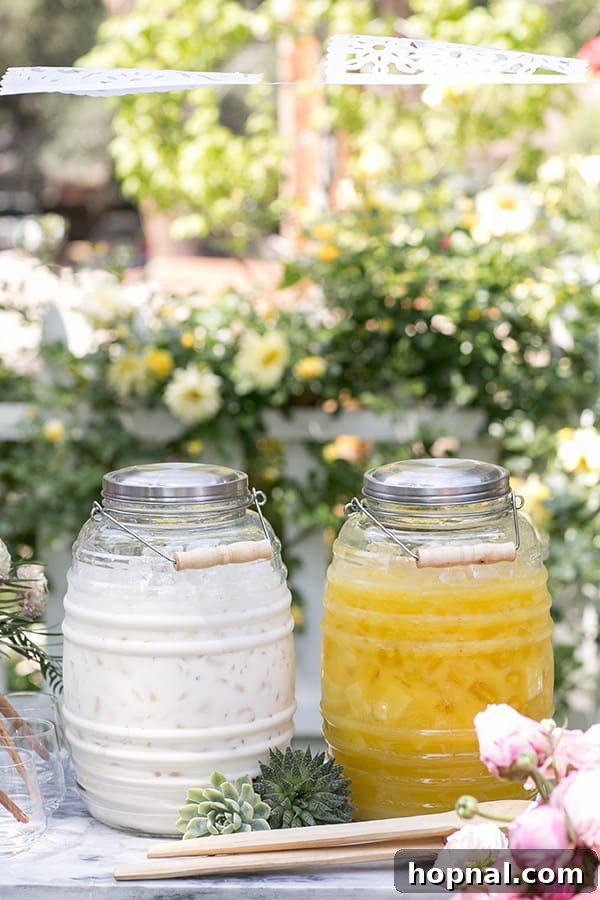Spice Up Your Cinco de Mayo Celebration 10 Horchata and Pineapple Agua Fresca in large jugs.