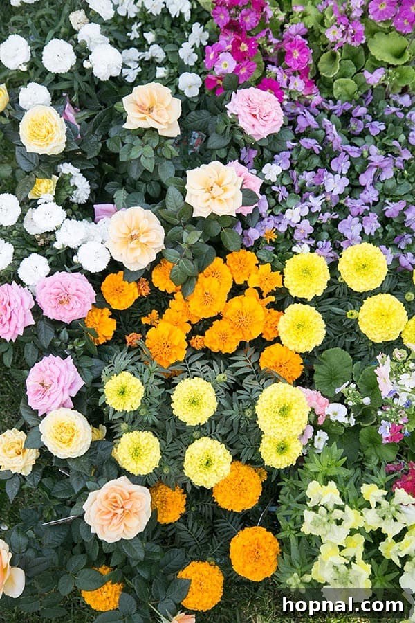 A vibrant and diverse array of colorful edible flowers, showcasing their beauty and potential for culinary use.