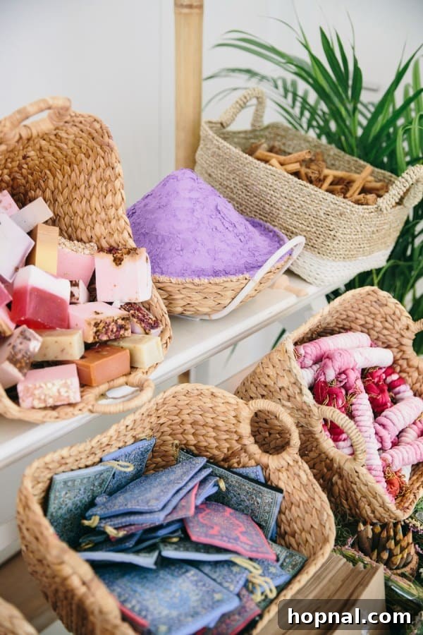 10 Picture-Perfect Baby Shower Celebrations 6 Vibrant Moroccan themed baby shower decor showcasing an array of aromatic spices and decorative soaps beautifully arranged in ornate baskets, creating a rich and exotic boho atmosphere.