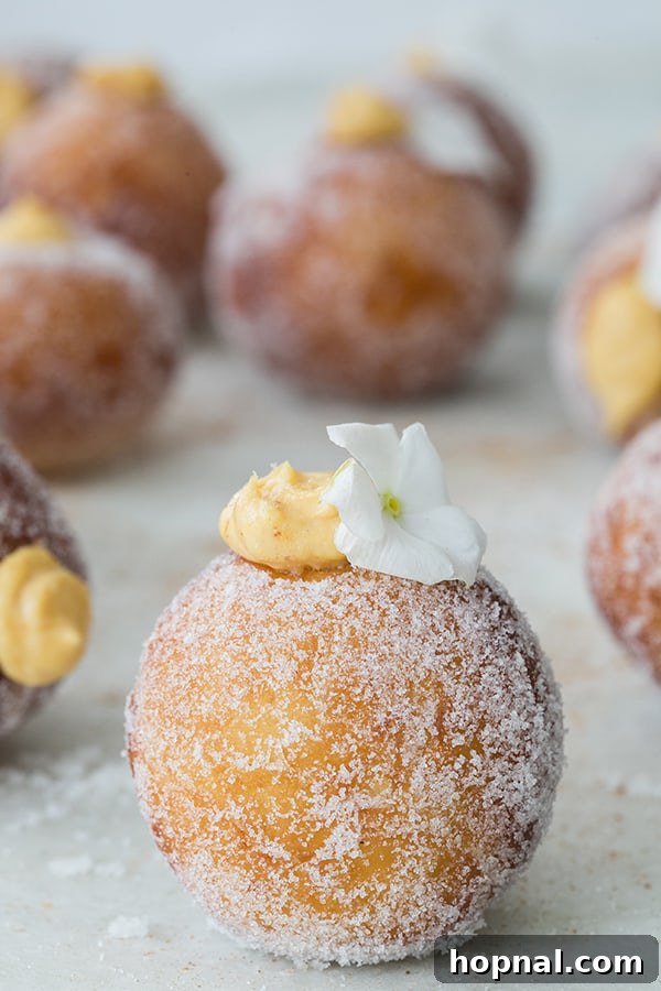 side shot of homemade donut holes