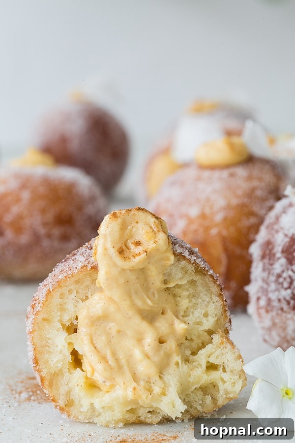 pastry cut in half to show filling