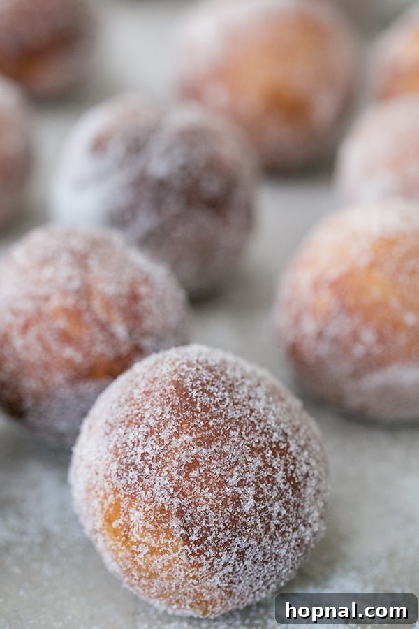 close up of homemade donut holes