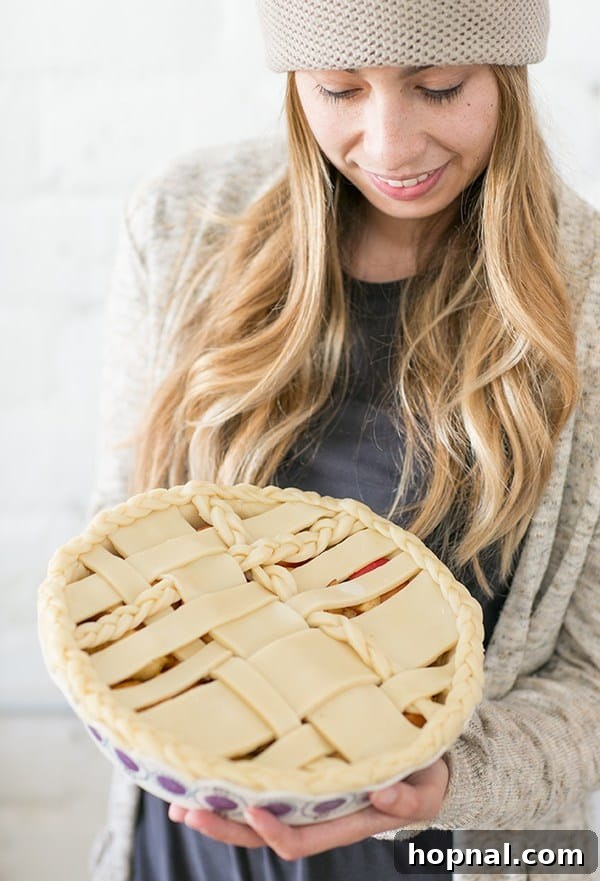 shot of guest holding a pie