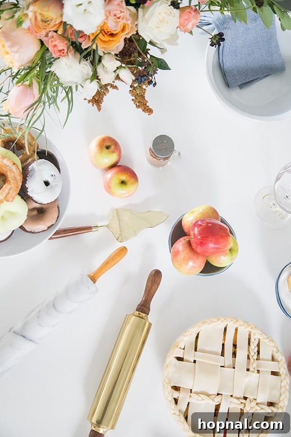 top down shot of pie and utensils