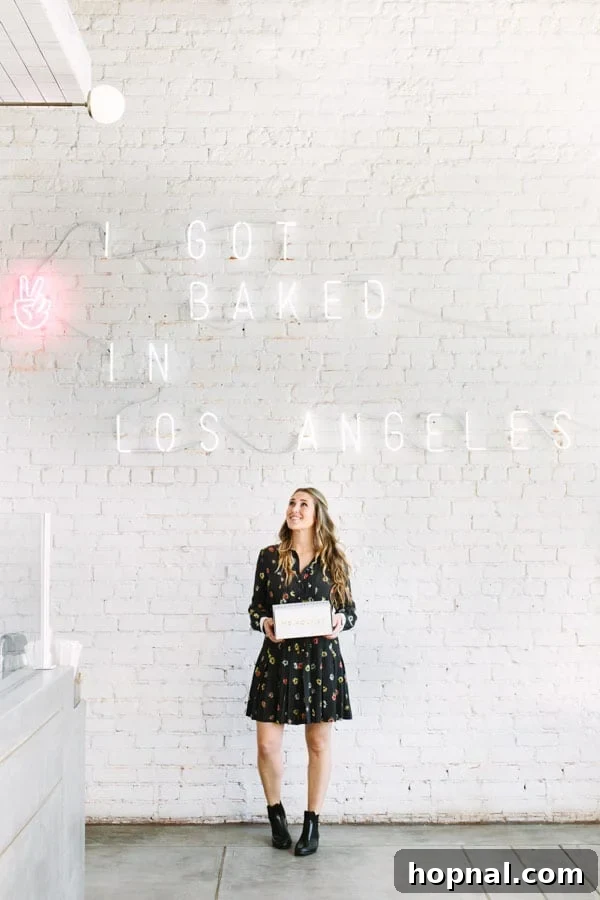 Eden Passante enjoying the delightful treats at Mr. Holmes Bakehouse in Los Angeles, capturing the joyful experience.