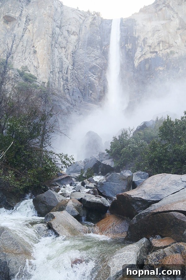 Little Explorers, Big Yosemite 11 A stunning waterfall in Yosemite National Park, showcasing its powerful flow