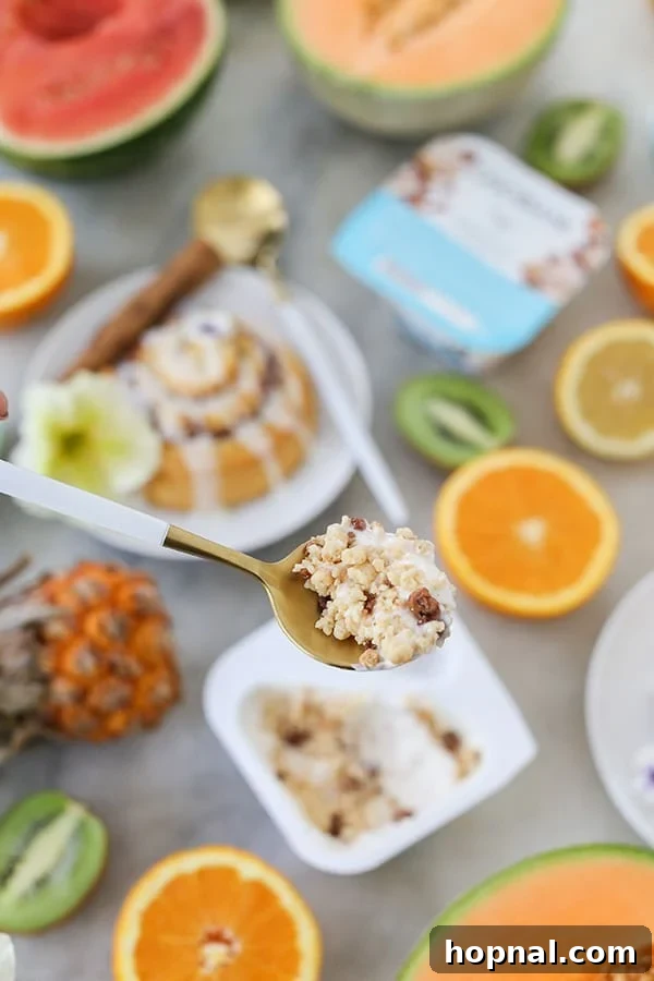 Effortless Brunch Bliss 7 A spoonful of wholesome oatmeal for a balanced brunch option.