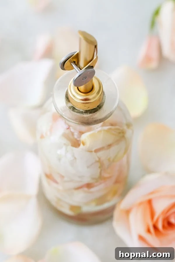 Petal Potion 4 Homemade rose simple syrup simmering on the stovetop, ready for infusion.