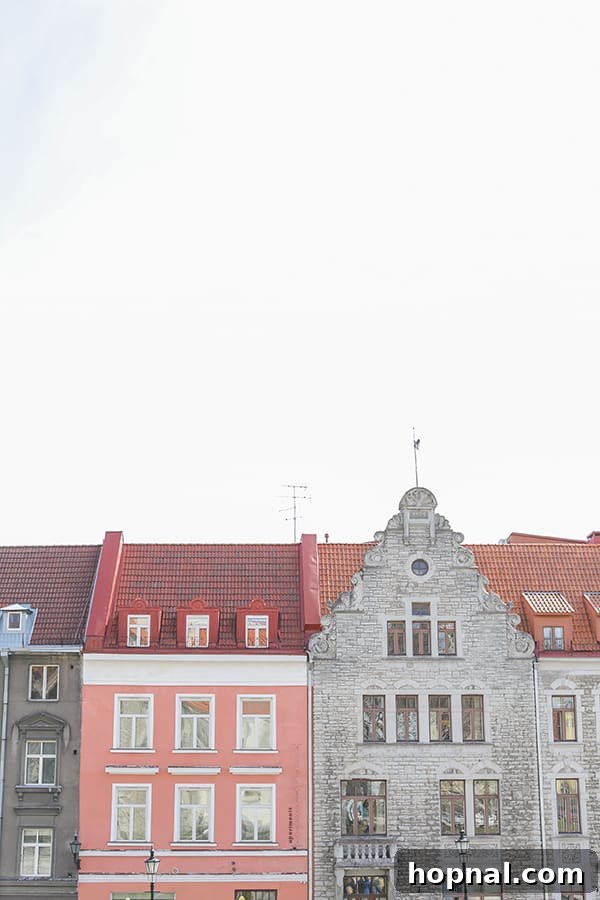 Colorful architecture blending with medieval styles in Tallinn