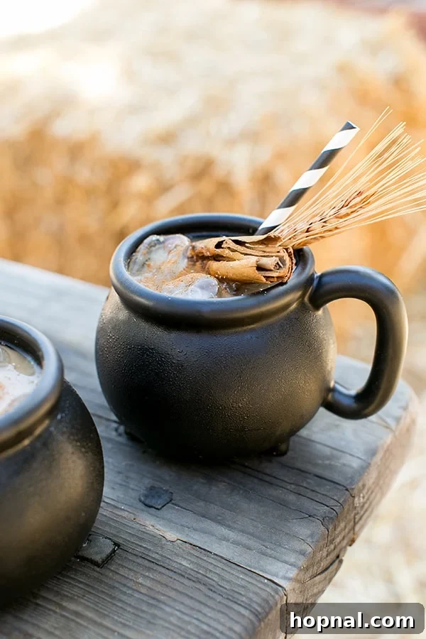 Side on shot of a black mug with iced coffee punch in it - whipped cream coffee drinks