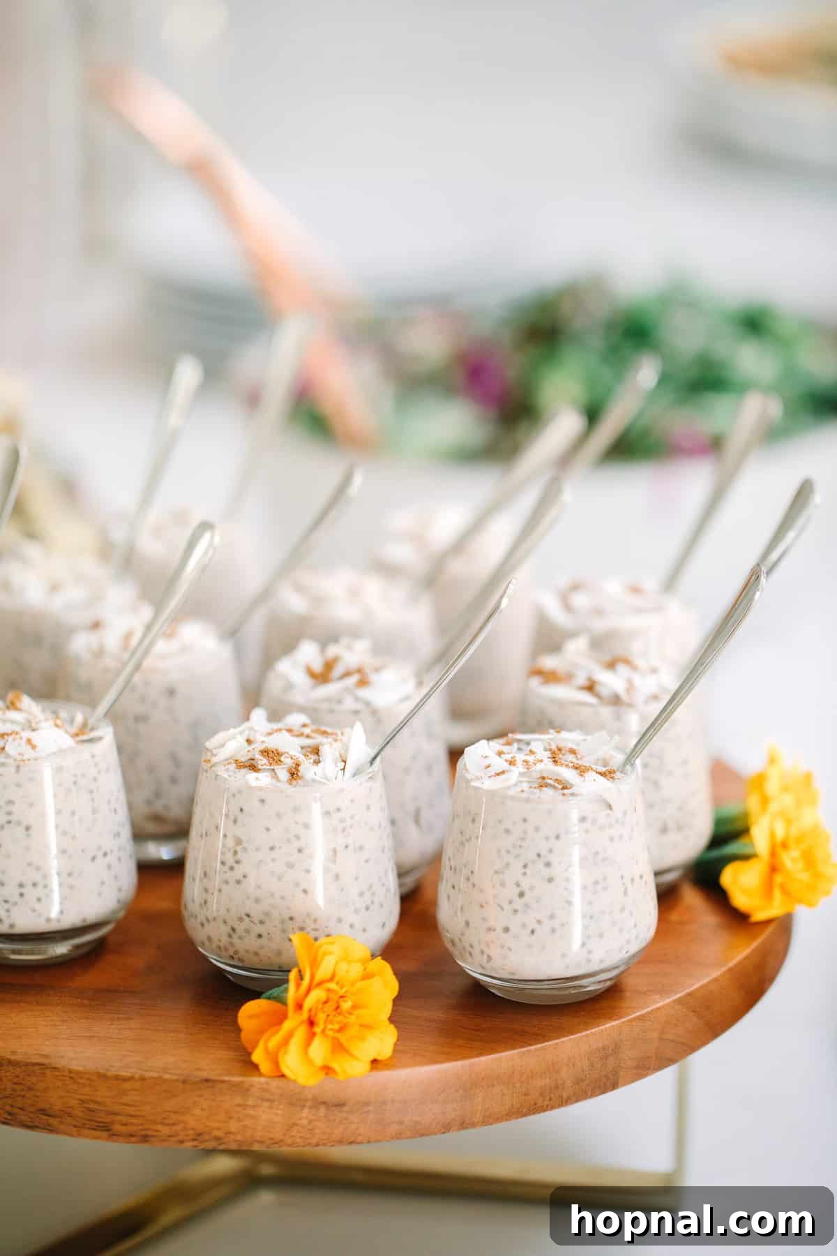 Planting Seeds for Success: A ScholarShare 529 Spring Brunch 6 Close-up of the coconut chia pudding served in small glass jars