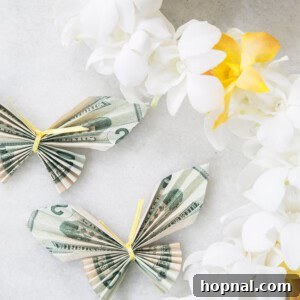 Money Origami Butterfly Lei for Graduation - money lei