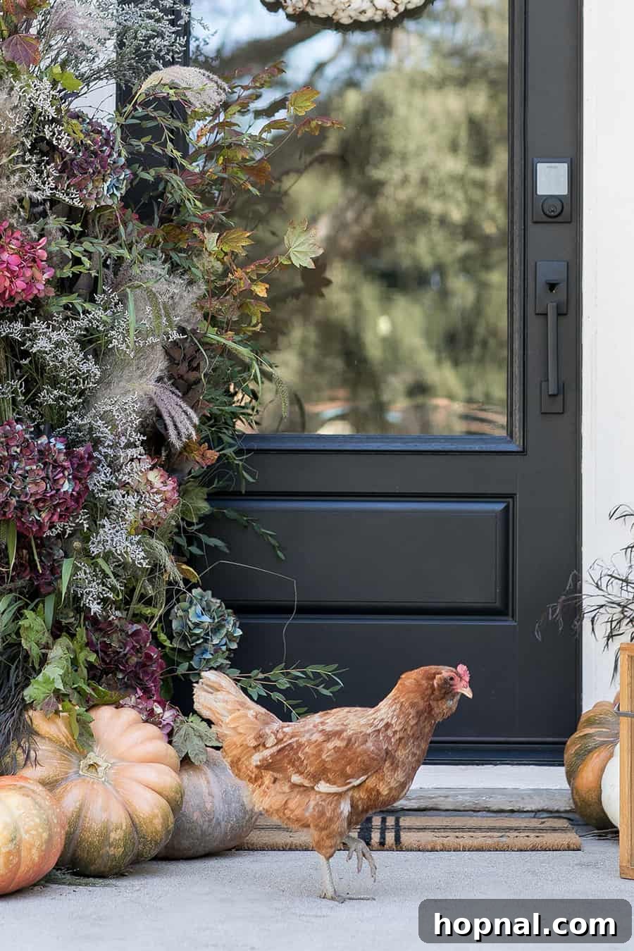 Chicken on front porch for fall