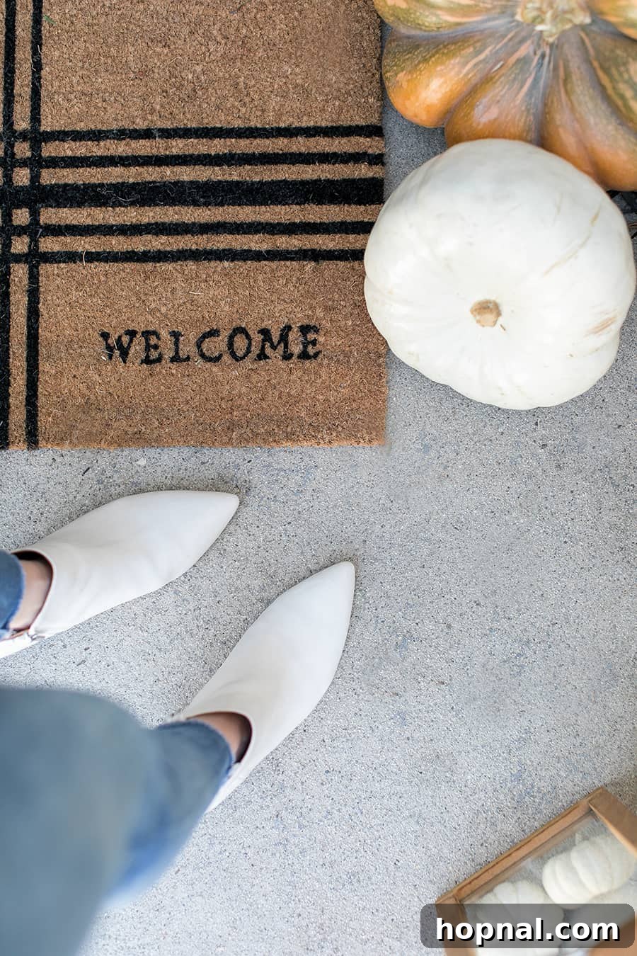 White boots on front porch