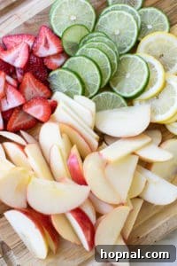 sliced fruit for sangria