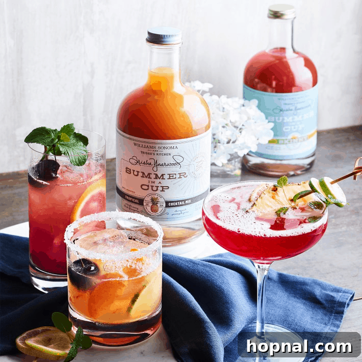 Summer in a Cup, a delightful beverage mix for warm weather gatherings.