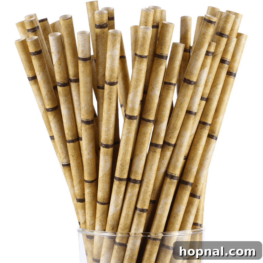 Colorful cocktail straws, perfect for sipping refreshing tropical beverages.