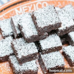 A perfectly baked Mexican Chocolate Brownie, ready to be enjoyed.