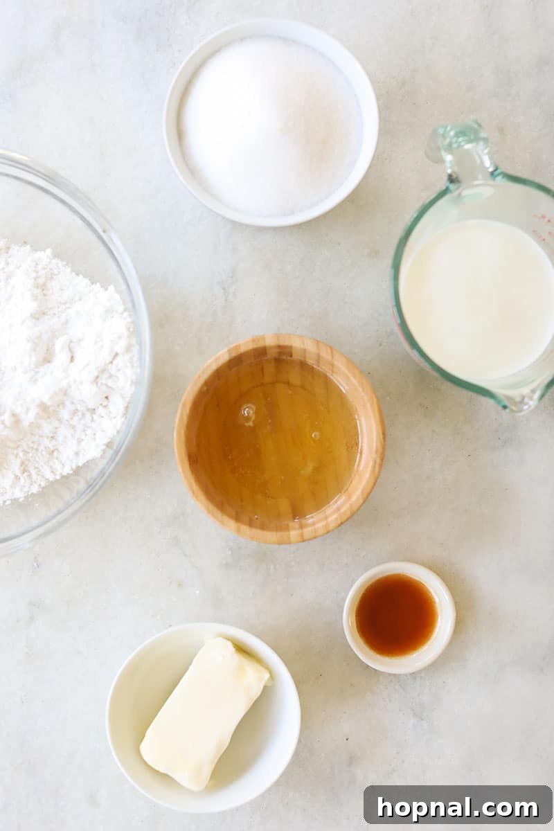 Ingredients in small bowls to make cupcakes.