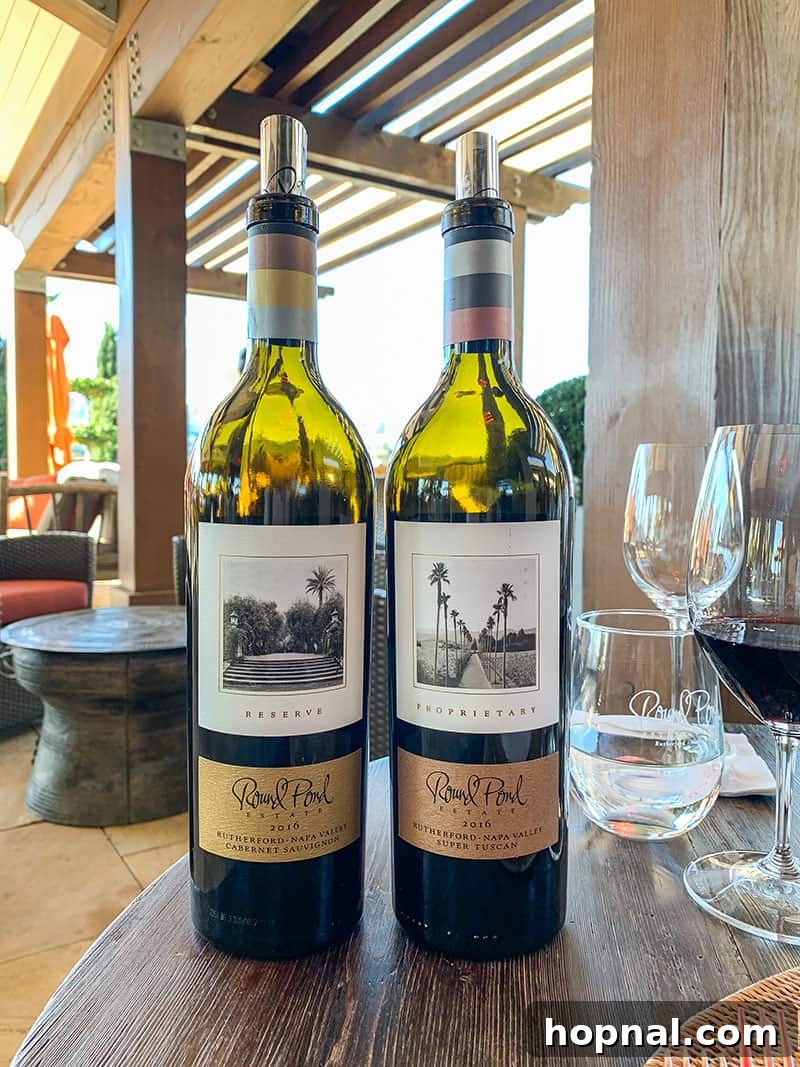 Two elegant bottles of Round Pond Wine on a table, ready for tasting