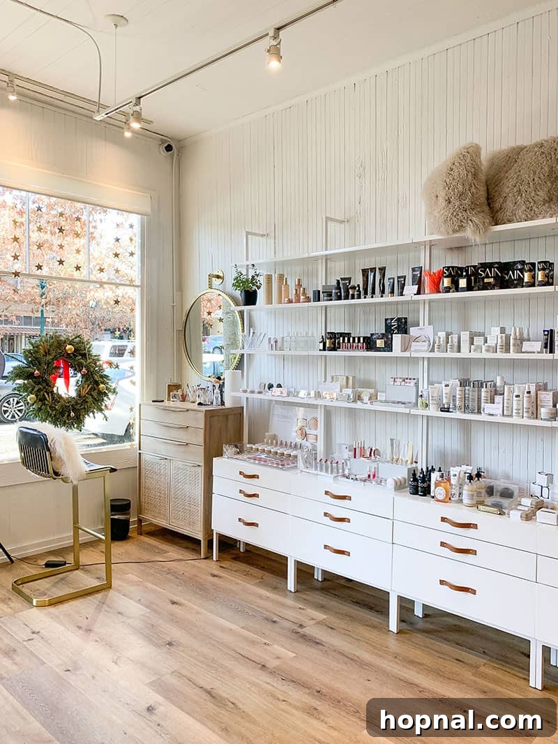 A charming beauty store and organic hair salon called Purely Sonoma in Sonoma