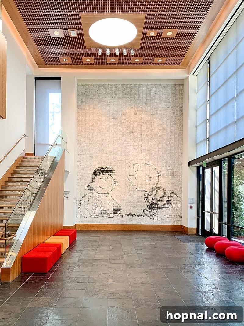 The modern architecture of the Charles M. Schulz Museum and Research Center