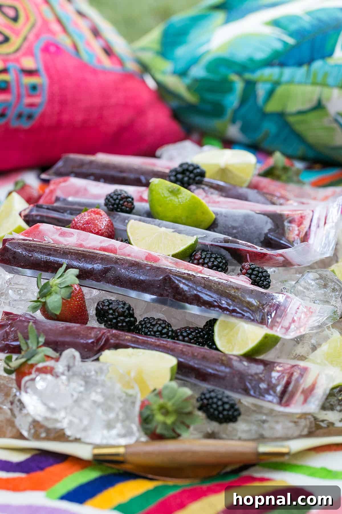 Margarita popsicles on a tray, a fun frozen dessert for adults.