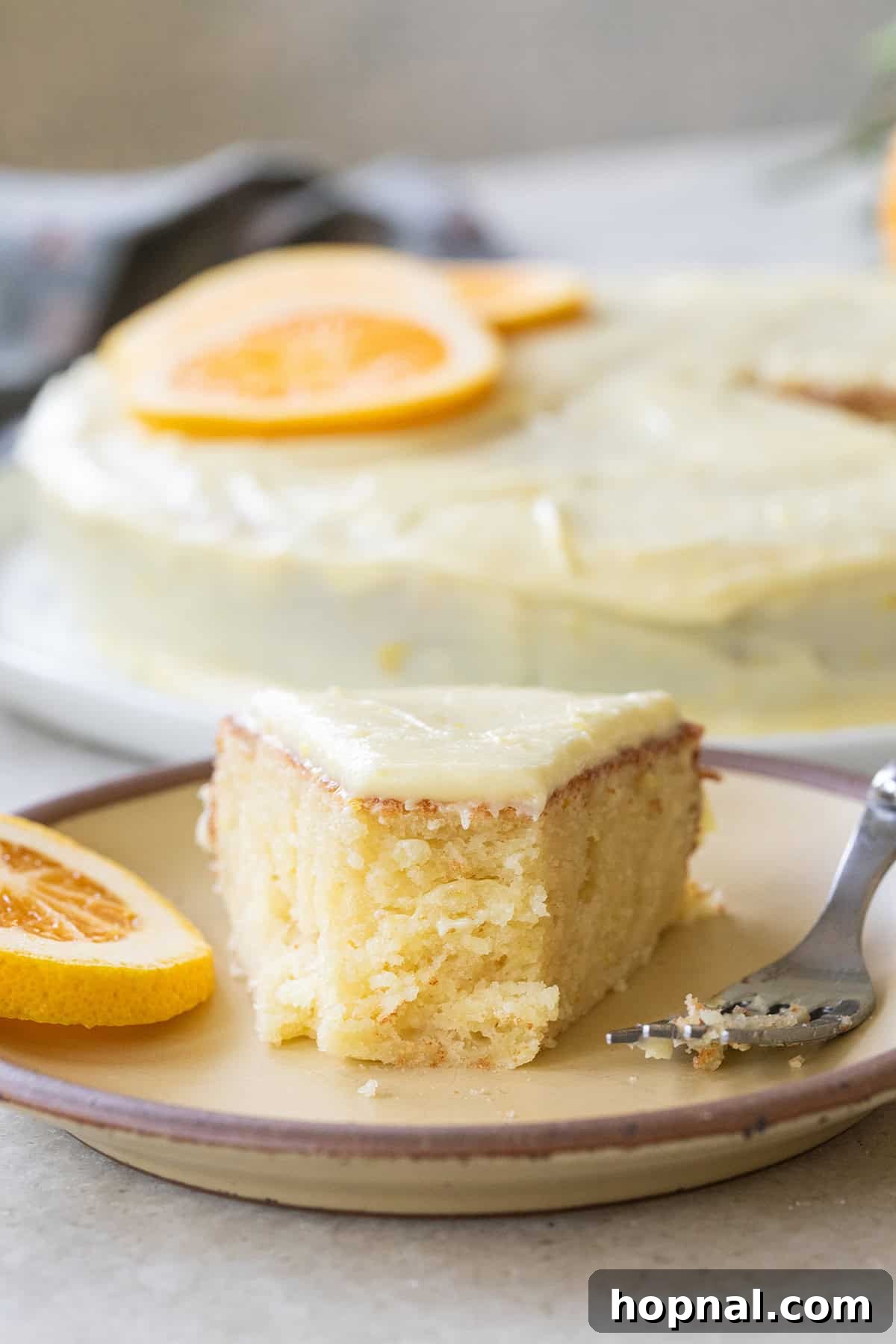 25 Heavenly Homemade Cake Creations 4 Ricotta cake with orange zest and orange icing, a moist and flavorful dessert.