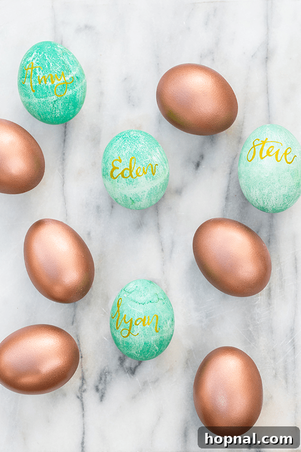 Mastering Easter Egg Dyeing and Design 15 Vibrantly dyed Easter eggs with unique patterns and speckles.