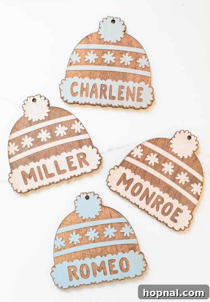 A beautifully decorated cookie jar featuring a personalized wooden tag and simple twine.