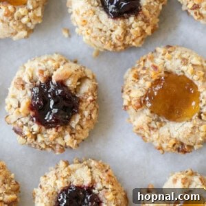 Thumbprint cookies filled with jam