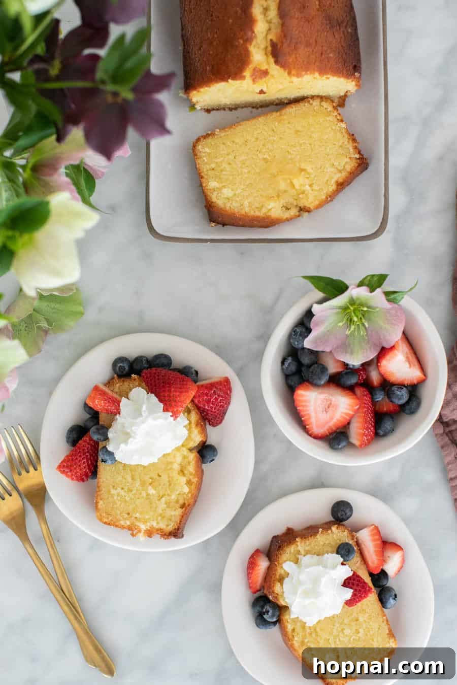 Your Ultimate Easter Recipe Collection 22 Classic pound cake, moist and buttery, served with fresh berries for Easter brunch.