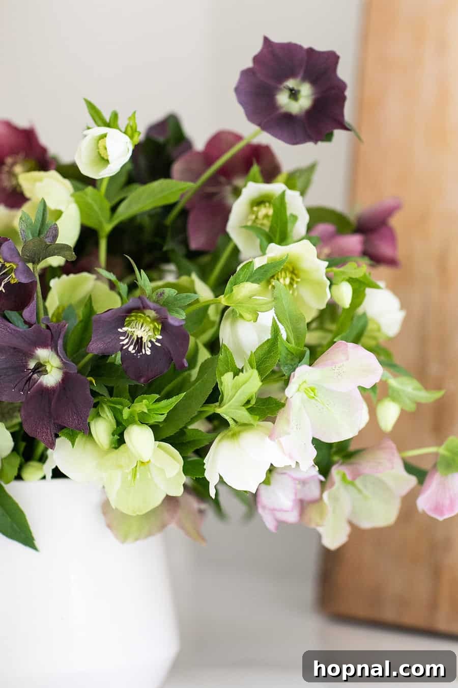 Flowers in a white vase 