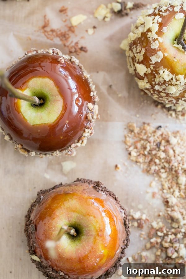 Caramel apples with bourbon
