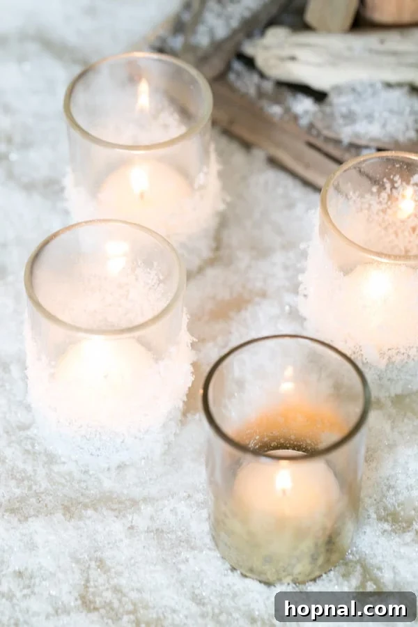 Crafting Festive Votive Displays 2 Beautifully crafted Votive Candle Holders on a holiday-decorated table, casting a warm glow.