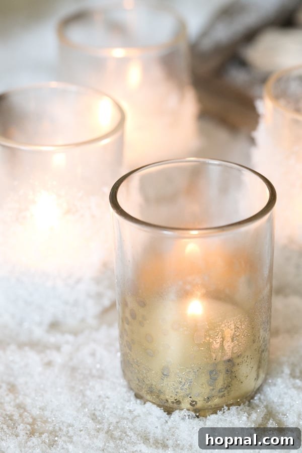 Crafting Festive Votive Displays 7 Several beautiful handmade holiday candle holders displayed together, creating a festive scene.