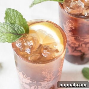 Sweet Tea and Bourbon Cocktail served in a glass