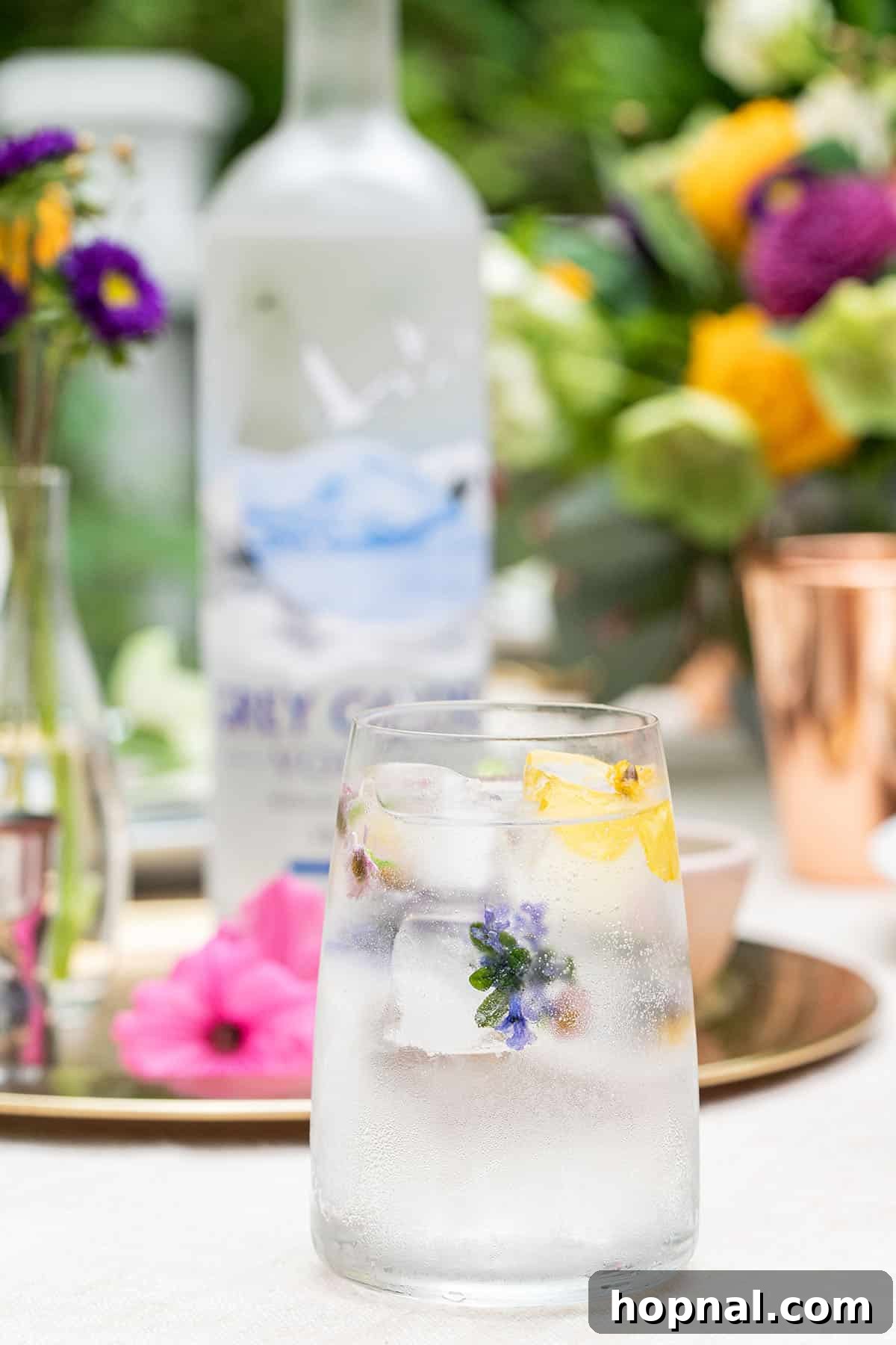 Summer cocktail with vodka soda and lime.
