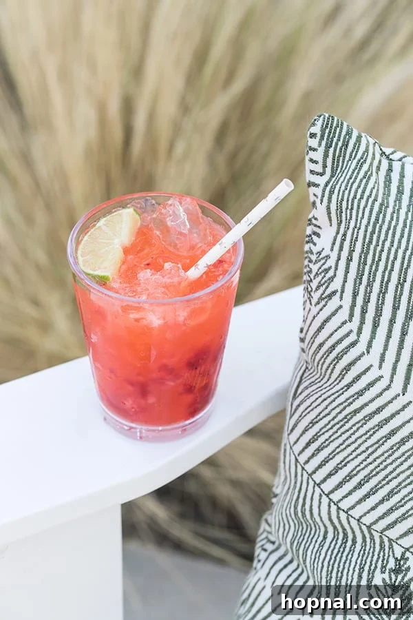 Strawberry Tequila Sodas summer cocktail with fresh berries.