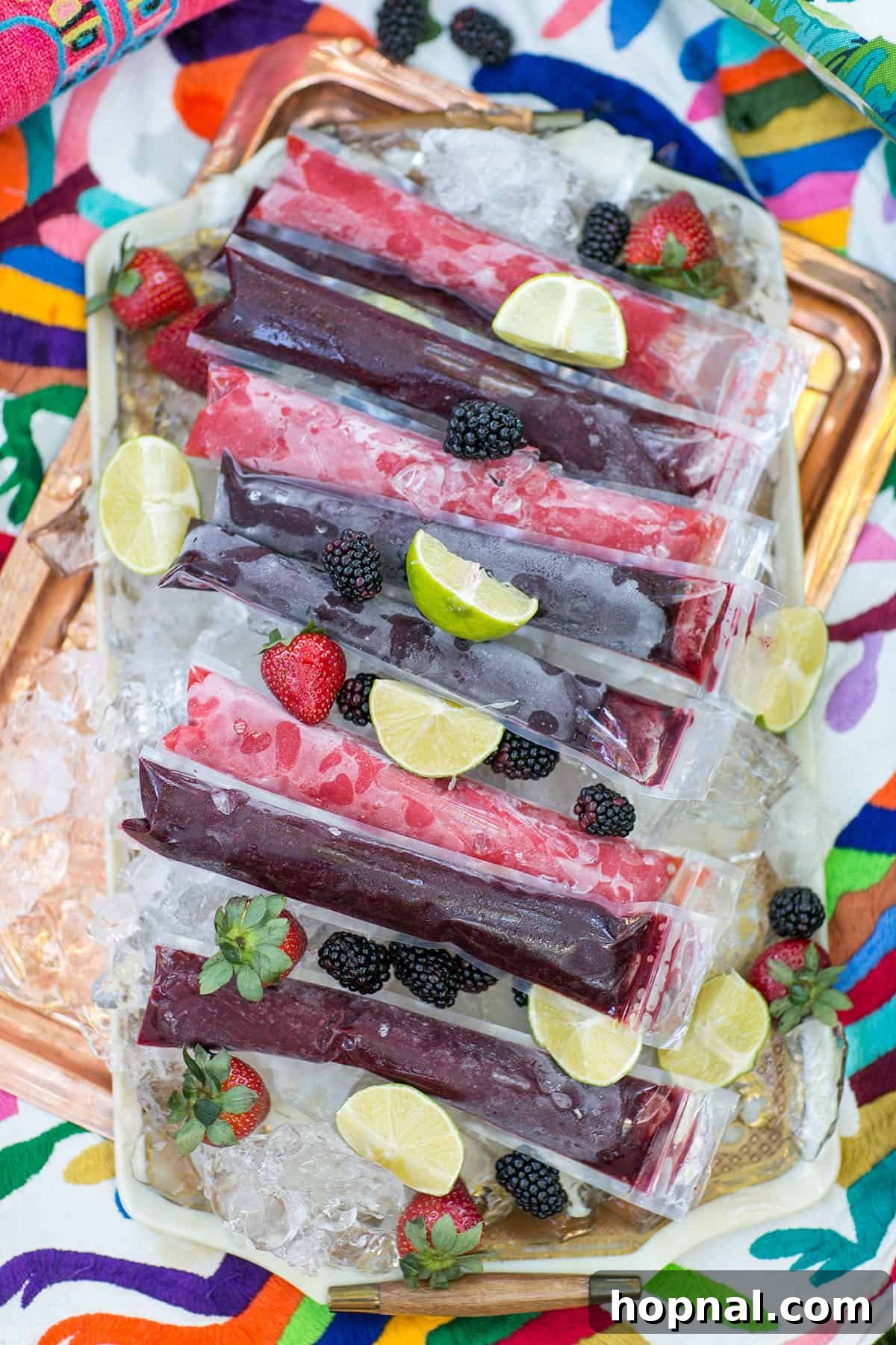 Frozen Margarita Popsicles for a summer party.